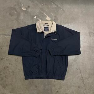 Devon & Jones Windbreaker - Navy & Beige - Size Large - Excellent Condition